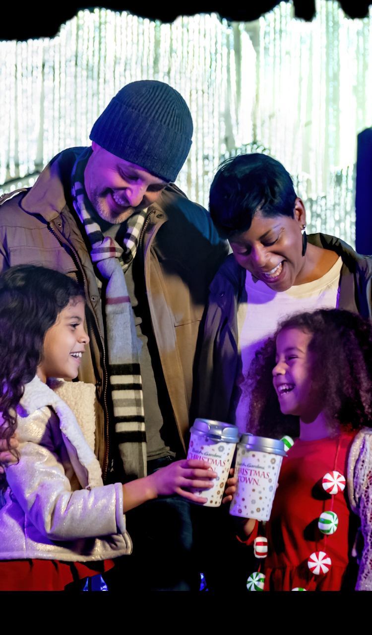 Family enjoying the best of Christmas Town at Busch Gardens Williamsburg.