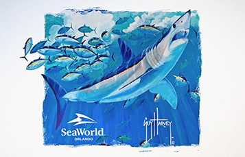 Shark drawn in Guy Harvey style